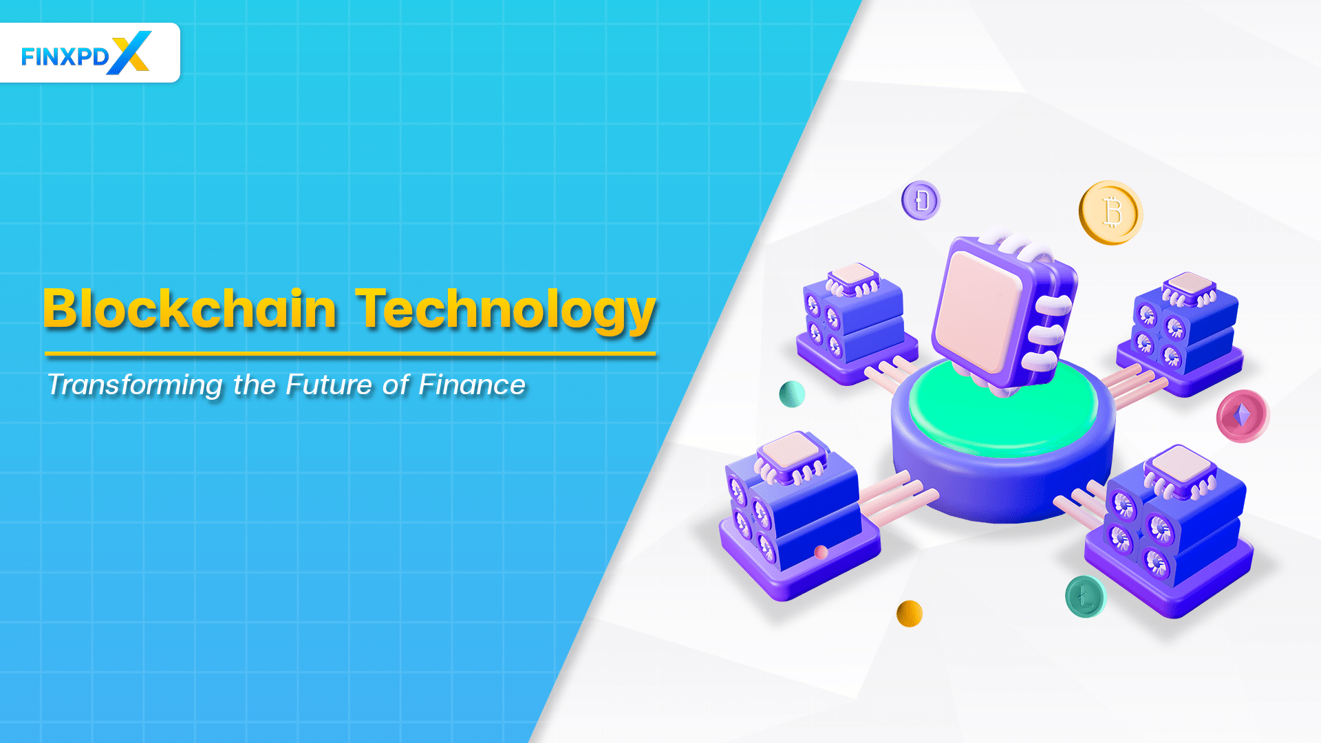 A visual representation of blockchain technology as a catalyst for change in the finance sector, enhancing security and efficiency.