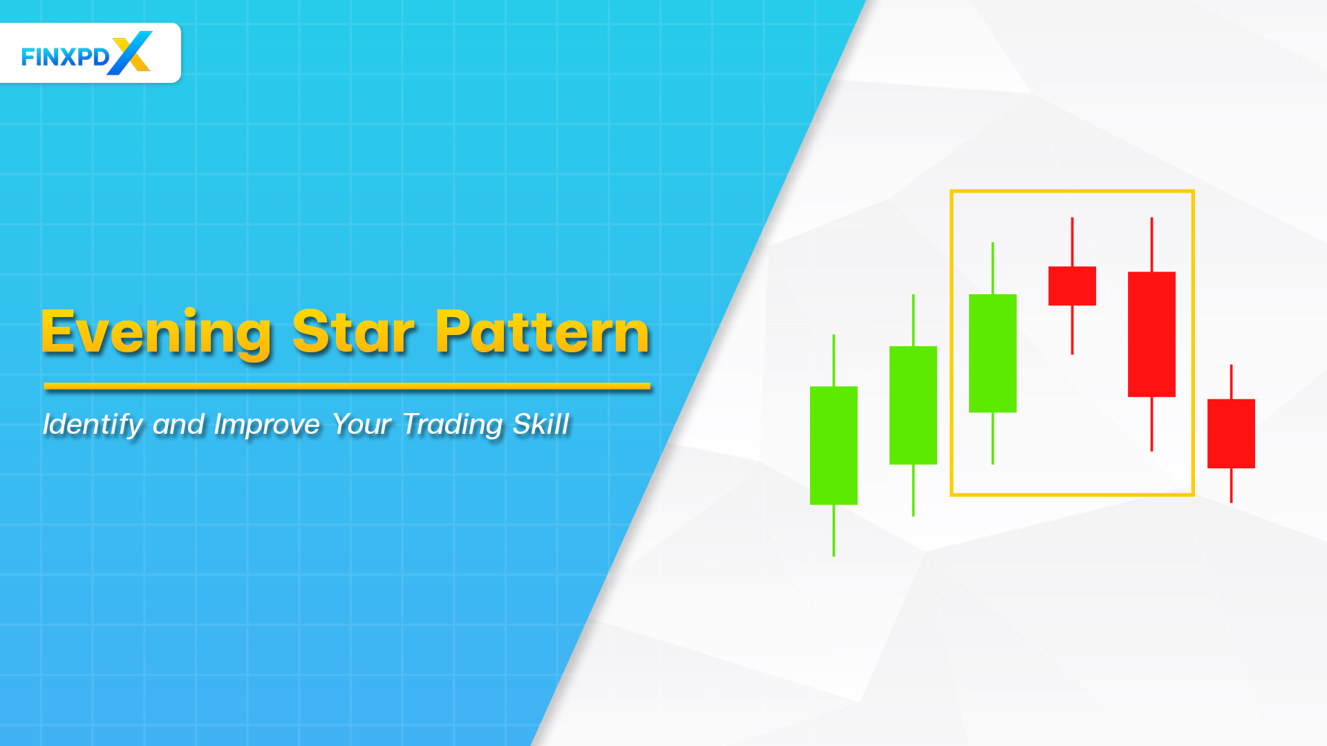 Image of evening star pattern, indicating potential downtrend for traders.