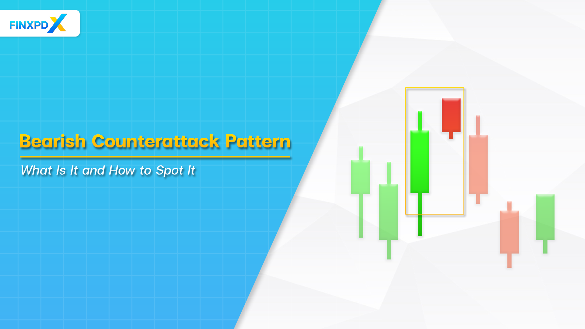 Cover photo illustrating the Bearish Counterattack Pattern, a key countertrend pattern in stock market analysis.