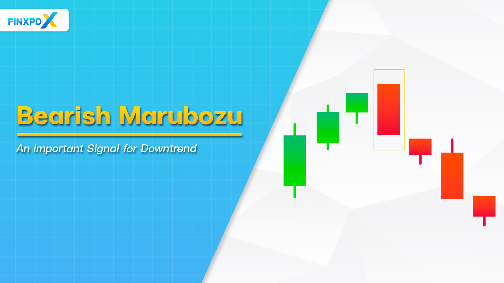 A bearish marubozu candlestick indicator, illustrating a strong downward trend in market sentiment and price action.