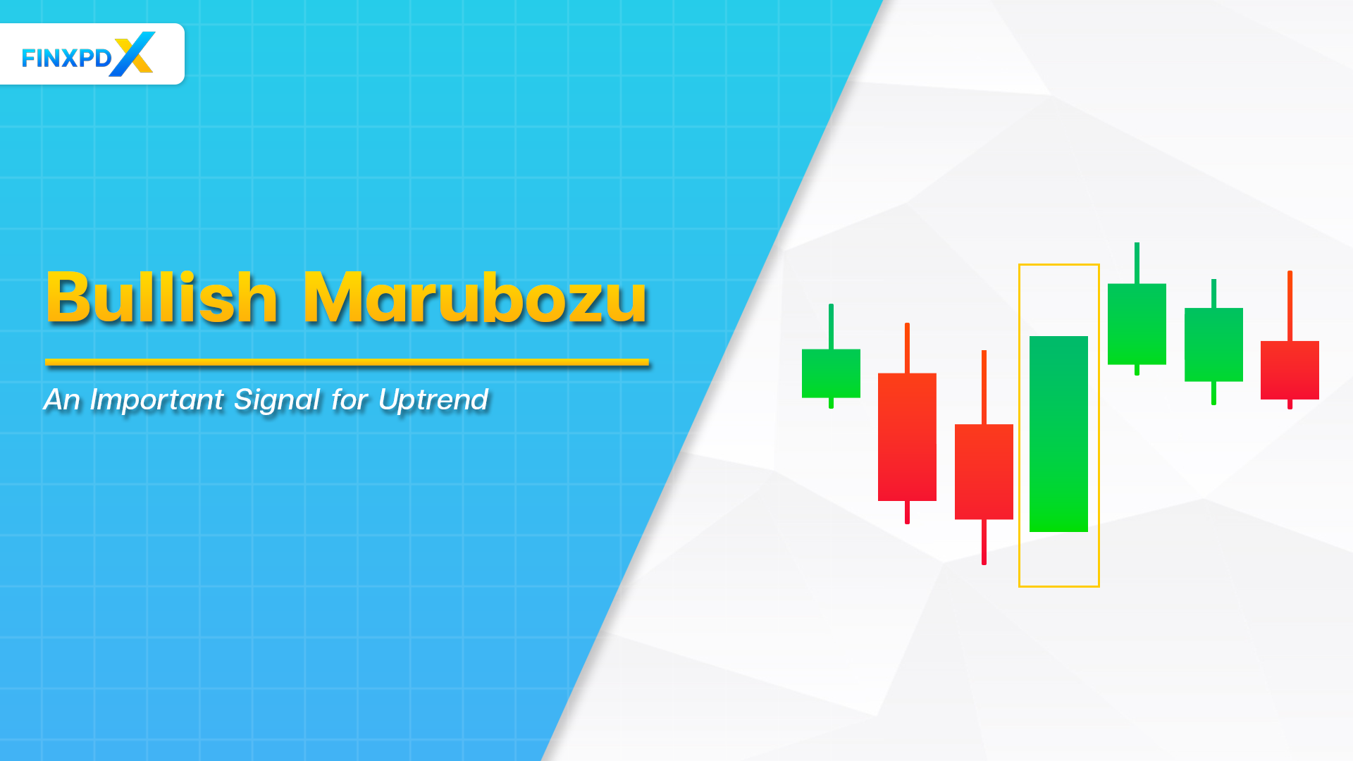 A Bullish Marubozu candlestick pattern illustrating a bullish trend in financial markets, characterized by a long body and small wicks.